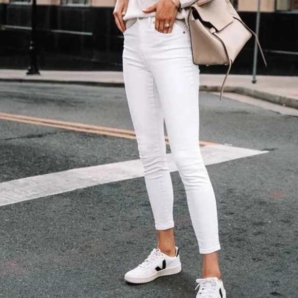 J. Crew White 8" Toothpick Ankle Cropped Skinny Jean Size 24 - Picture 4 of 12